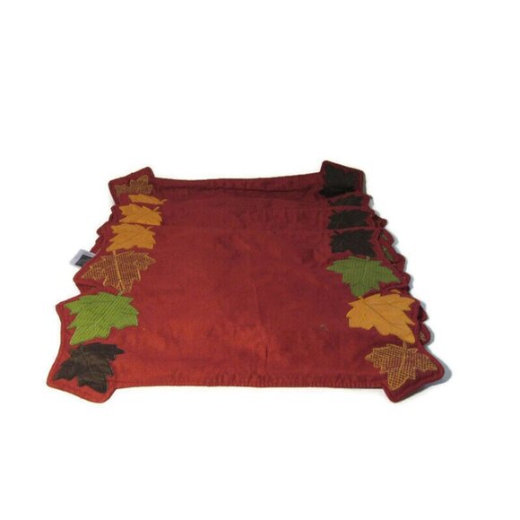 Placemats Autumn Fall Leaves Colorful Patched Embroidered 4 piece set Halloween - Picture 5 of 11